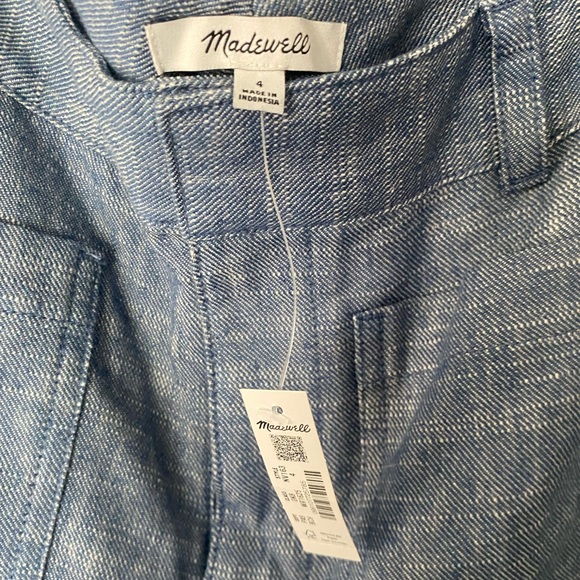 NWT MADEWELL Straight-Flare Trouser Pants in Cotton Blend Blue Chambray Size 4 - Picture 11 of 13